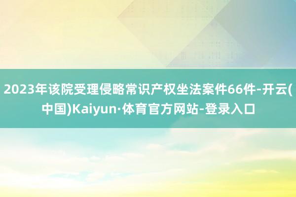 2023年该院受理侵略常识产权坐法案件66件-开云(中国)Kaiyun·体育官方网站-登录入口