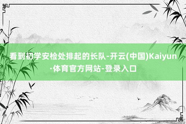 看到初学安检处排起的长队-开云(中国)Kaiyun·体育官方网站-登录入口