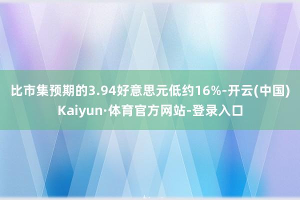 比市集预期的3.94好意思元低约16%-开云(中国)Kaiyun·体育官方网站-登录入口