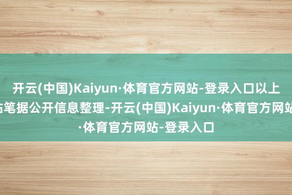 开云(中国)Kaiyun·体育官方网站-登录入口以上践诺由本站笔据公开信息整理-开云(中国)Kaiyun·体育官方网站-登录入口