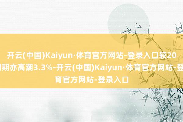 开云(中国)Kaiyun·体育官方网站-登录入口较2019年同期亦高潮3.3%-开云(中国)Kaiyun·体育官方网站-登录入口