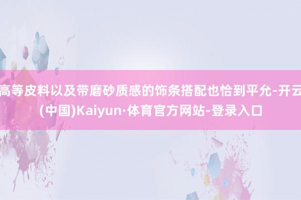 高等皮料以及带磨砂质感的饰条搭配也恰到平允-开云(中国)Kaiyun·体育官方网站-登录入口