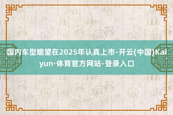 国内车型瞻望在2025年认真上市-开云(中国)Kaiyun·体育官方网站-登录入口