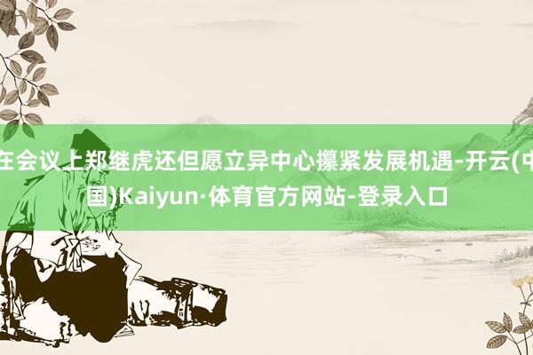 在会议上郑继虎还但愿立异中心攥紧发展机遇-开云(中国)Kaiyun·体育官方网站-登录入口