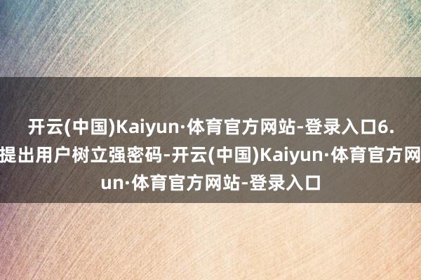 开云(中国)Kaiyun·体育官方网站-登录入口6. 账户安全：提出用户树立强密码-开云(中国)Kaiyun·体育官方网站-登录入口