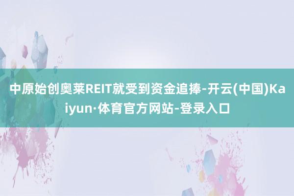 中原始创奥莱REIT就受到资金追捧-开云(中国)Kaiyun·体育官方网站-登录入口