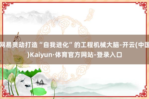 网易灵动打造“自我进化”的工程机械大脑-开云(中国)Kaiyun·体育官方网站-登录入口