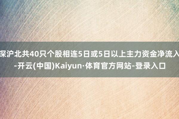 深沪北共40只个股相连5日或5日以上主力资金净流入-开云(中国)Kaiyun·体育官方网站-登录入口