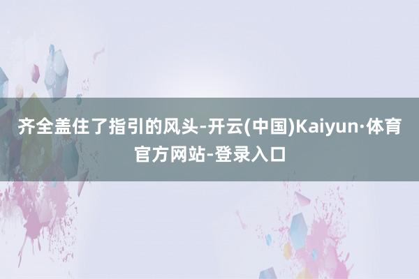 齐全盖住了指引的风头-开云(中国)Kaiyun·体育官方网站-登录入口