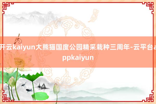 开云kaiyun大熊猫国度公园精采栽种三周年-云平台appkaiyun