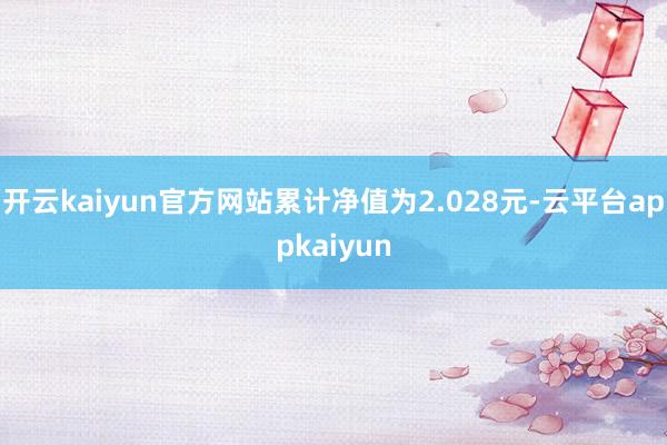 开云kaiyun官方网站累计净值为2.028元-云平台appkaiyun