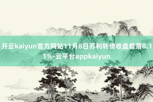 开云kaiyun官方网站11月8日苏利转债收盘着落0.11%-云平台appkaiyun