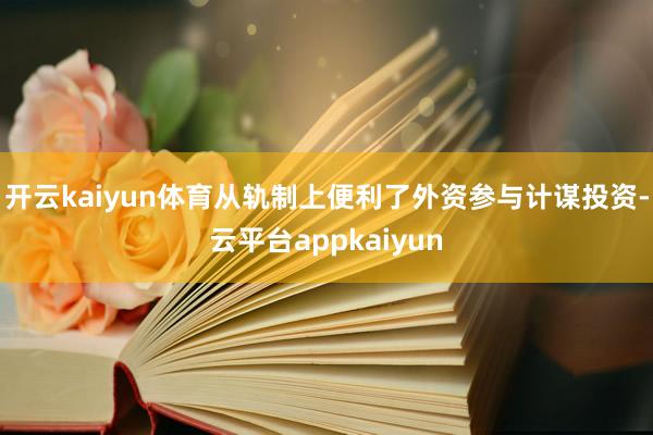 开云kaiyun体育从轨制上便利了外资参与计谋投资-云平台appkaiyun