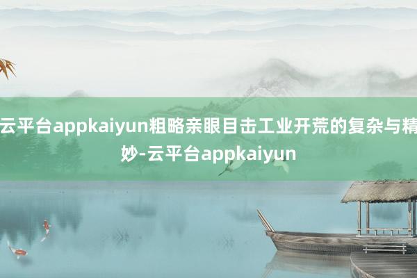 云平台appkaiyun粗略亲眼目击工业开荒的复杂与精妙-云平台appkaiyun