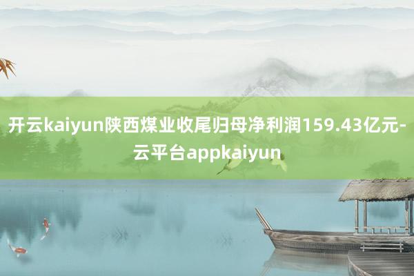 开云kaiyun陕西煤业收尾归母净利润159.43亿元-云平台appkaiyun