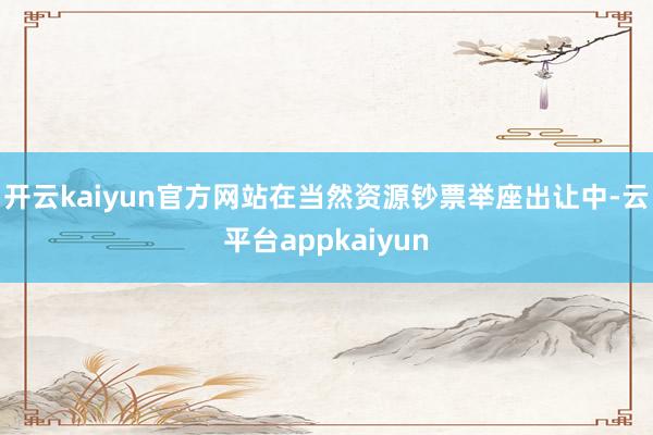 开云kaiyun官方网站在当然资源钞票举座出让中-云平台appkaiyun