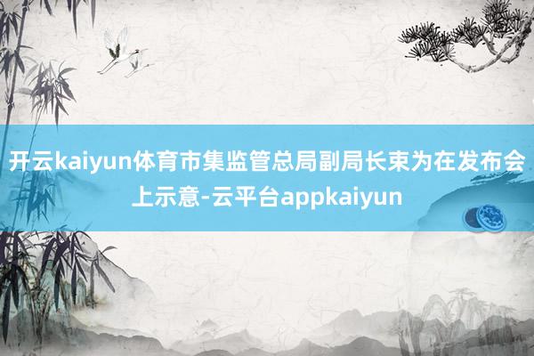 开云kaiyun体育　　市集监管总局副局长束为在发布会上示意-云平台appkaiyun