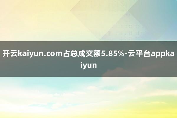 开云kaiyun.com占总成交额5.85%-云平台appkaiyun