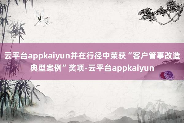 云平台appkaiyun并在行径中荣获“客户管事改造典型案例”奖项-云平台appkaiyun