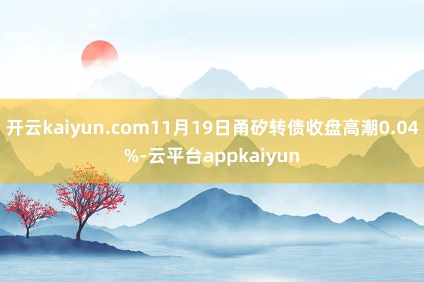 开云kaiyun.com11月19日甬矽转债收盘高潮0.04%-云平台appkaiyun