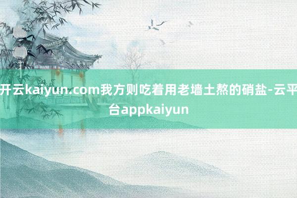 开云kaiyun.com我方则吃着用老墙土熬的硝盐-云平台appkaiyun